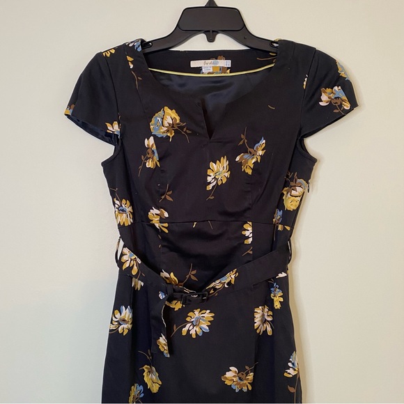 Boden Black Floral Shift Dress size 2R - Picture 3 of 14